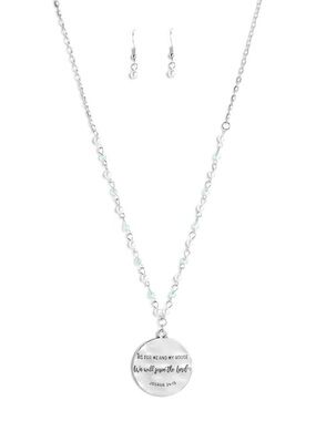 Paparazzi Serving the Lord Necklace Blue Beaded Pendant Set
